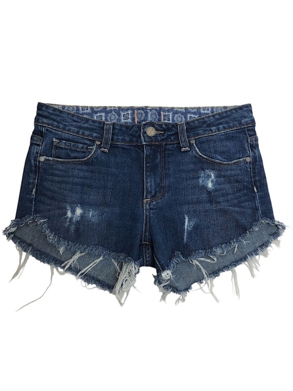 Paige Robertson Cutoff Raw Hem Low Rise Distress Denim Jean‎ Shorts Size 26